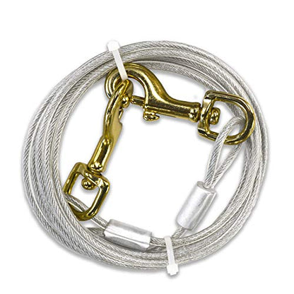 Four Paws Heavy Weight Tie Out Cable Silver 10 Feet - size: 10 Feet