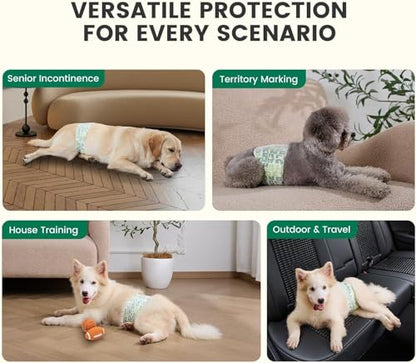Gardner Pet Male Dog Diapers Disposable 50 Ct, Male Dog Wraps with Wetness Indicator & Flashdry Gel Technology, Dog Diapers Male for Puppy Training, Marking, Incontinence, Travel - Small - size: S-50ct (11-17" Waist)