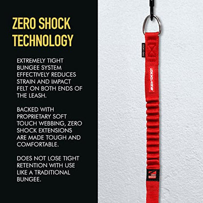 EzyDog Zero Shock Leash Extension – Shock Absorbing Bungee Leash Extender for Dogs That Pull or Excite, with Traffic Control Handle (24”, Red) - color: Red