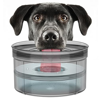 Techphardo 1Gallon No Spill Dog Water Bowl-3.8L Large Capacity, BPA-Free, Anti-Splash & Anti-Digging Design with Non-Slip Base, for Messy Drinkers - color: Beige