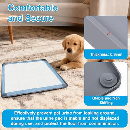 Catcan Dog Pee Pad Holder Starter Kit, Includes 1 Non-Slip Tray and 40 Disposable Training Pads, Housebreaking Essentials for Puppies (24 x 24In)