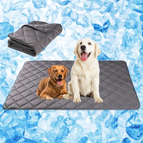 Paw Legend Dog Cooling Mat for Dogs Cat Cooling Pad for Dog Pet Cooling Blanket Summer Washable Dog Sleeping Pad on Kennel Sofa Bed Floor Car Seats, X-Large - color: Gray, size: X-Large