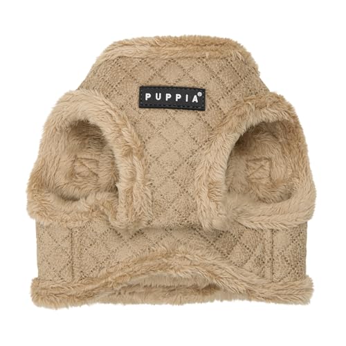Puppia Douglas Vest Dog Harness Step-in Warm Winter Diamond Pattern for Small and Medium Dog, Beige, Large - color: Beige, size: Large