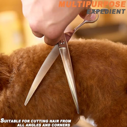 High-end Professional Dog Grooming Curved Scissors Pet Curved Shears 8 Inches Extremely Very Sharp Made Of Stainless Steel Alloy By Hand For Dog Cat Groomer - style: 8inch Curved Shears