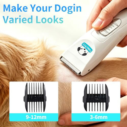 Cordless Dog Clippers, Low Noise Electric Pet Grooming Kit, Quiet Hair Trimmer Shaver Set for Dogs, Cats and Furry Pets