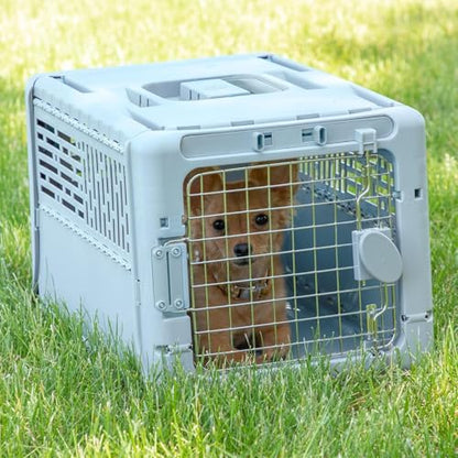SportPet Designs Collapsible X-Small Pet Travel Carrier (Blue), Hard-Sided Kennel for Small Dogs, Puppies, Cats, Kittens, Animals up to 20lbs, Washable Home & Outdoor Pet Crate, 19.6"L x 13.5"W x 12"H - color: 19" X-Small (Blue)