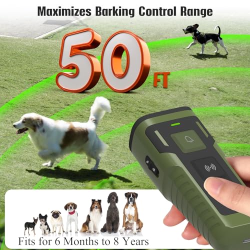 Dog Bark Deterrent Device Ultrasonic Anti-Barking Devices Up to 50FT Long Range & Rechargeable Dog Training Device Safe & Effective Portable Barking Control Devices for Dogs