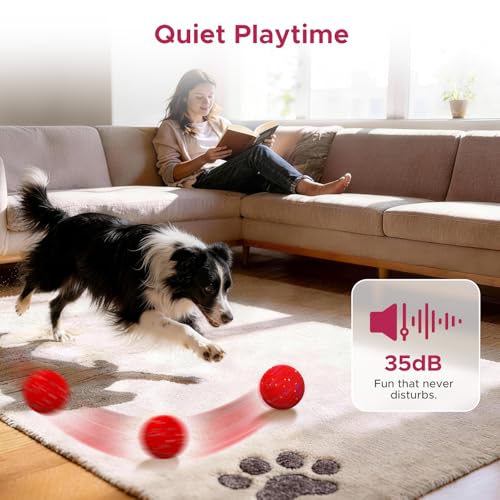Dog Toys for Small Medium Dog to Keep Them Busy, Smart Interactive Dog Toys, Automatic Moving Bouncy Dog Balls 3-Modes with Lights, Motion Activated Rolling Dog Balls, Mental Stimulation, E-TPU Red - color: Red