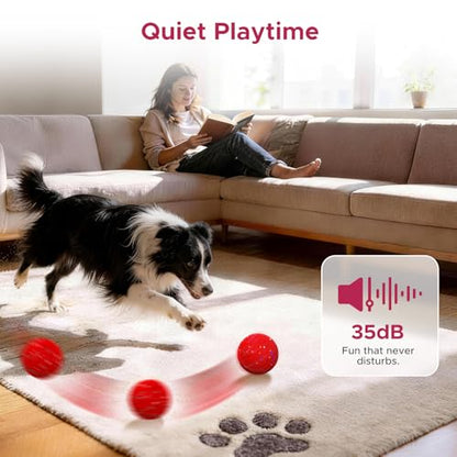 Dog Toys for Small Medium Dog to Keep Them Busy, Smart Interactive Dog Toys, Automatic Moving Bouncy Dog Balls 3-Modes with Lights, Motion Activated Rolling Dog Balls, Mental Stimulation, E-TPU Red - color: Red