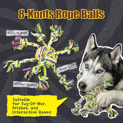 Dog Ropes Toys for Aggressive Chewers, Dog Toys Set With Eight Legs Ball for Large Breeds,Full of Attractiveness for Medium Dog, Heavy Duty Natural Cotton Rope Chew toy, Tug of War, Chewing 9PCS - color: 9 Packs