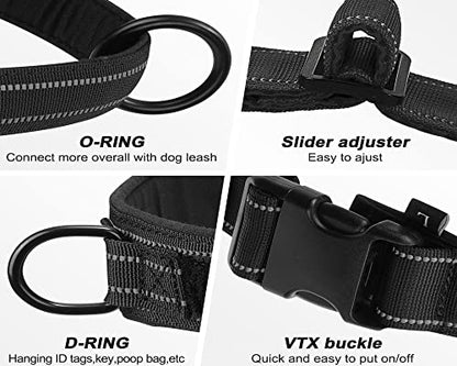 No Pull Dog Harness Black for Small Medium Large Sized Dog, Reflective Escape Proof Adjustable Dog Harnesses with 2 Patch, S - color: Black, size: S-Chest size 18-22''