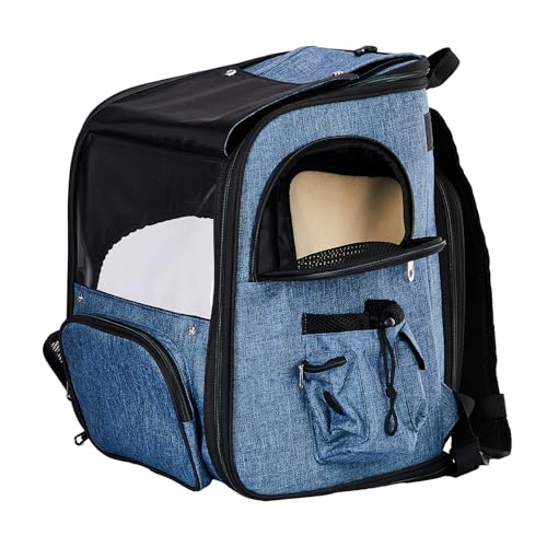 Pet Carrier Backpack, Expandable Cat and Dog Carrier with Back Extension, Breathable Mesh Travel Backpack for Small Dogs and Cats, Soft-Sided, Up to 26 lbs