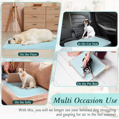 Self-Cooling Dog Mat Breathable Pet Cooling Pad | Washable Breathable Cooling Fabric, Indoor & Outdoor Use, Suitable for Dogs, Cats, Comfortable Cooling Blanket - size: M(29.5Lx18.9"W)