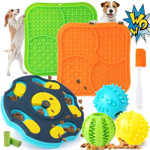 Forfon 9 Pack All-Around Dog Puzzle Toy Set -Mentally Stimulating Dog Enrichment Toys for Small to Medium Smart Dogs, Includes Dog Lick Mat with Suction Cups - color: All-Around Dog Puzzle Toys