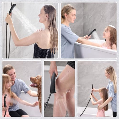 BRIGHT SHOWERS High Pressure Shower Head with Handheld, Oil Rubbed Bronze Dual Showerhead Combo with Rainfall Spray, Detachable Hand Held Shower, 60" Stainless Steel Hose - color: Oil Rubbed Bronze, size: 2.5 Gallon Per Minute