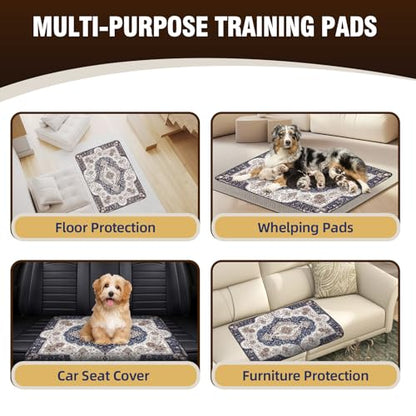 DEEP DEAR Washable Pee Pads for Dogs 65"x48" 1 Pack, Reusable Dog Pee Pads Extra Large, Super Absorbent Puppy Pads XXL, Waterproof & Leak-Proof Dog Potty Training Pads, Non-Slip Pet Incontinence Pads - color: Classic Brown