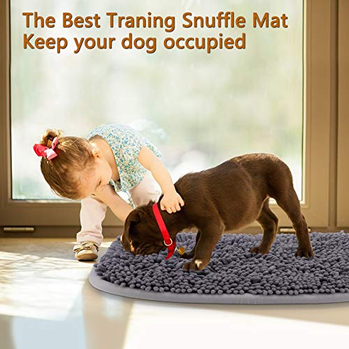 Rundik Snuffle Mat for Dogs, 17'' x 21'' Dog Sniffing Interactive Feeding Game Boredom, Puzzle Toys Encourages Natural Foraging Skills and Stress Relief Small/Medium/Large Dogs - size: 17'' x 21''
