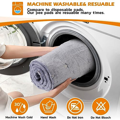 LOOBANI Washable Pee Pads for Dogs, Reusable Pee Pads for Dog Puppy Training Mat Non Slip Whelping Mat for Dog Playpen, Crate, Car, Grey 2 Pack 18 x 24 in - size: 18x24 in(2 Pack)