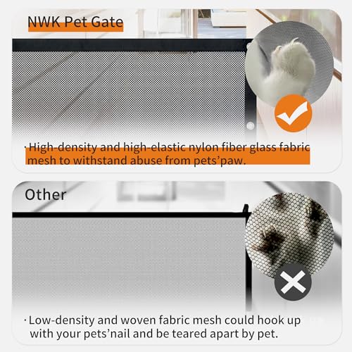 NWK Magic Dog Gate for Stairs Pet Gate for The House Providing a Safe Enclosure for Pets to Play and Rest, 6 Hooks Design (120'' X 30'') - size: 120'' X 30''