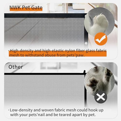 NWK Magic Dog Gate for Stairs Pet Gate for The House Providing a Safe Enclosure for Pets to Play and Rest, 6 Hooks Design (120'' X 30'') - size: 120'' X 30''