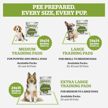 Pogi’s Dog Pads with Sticky Tabs – Large, Super Absorbent, Odor Blocking, 20-Count (24x24in) - size: Large - 24 x 24"