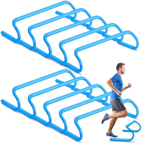 Wettarn 10 Pcs Speed Agility Training Hurdles Detachable Durable Hurdle Agility Plyometric and All Purpose Speed Training Equipment for Athletes Soccer Basketball - color: Blue, size: 6 Inch
