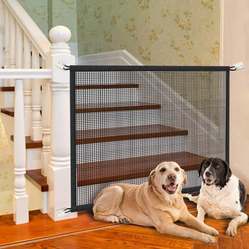 Dog Gate for Stairs Pet Gates for The House: Dog Gate Indoor Dogs Screen Mesh Gate for Doorways Stairways 29 inches Tall, 30 inch Wide, Fits Openings 24'' to 27'' Wide - size: 29"Hx30"W(Pack of 1)