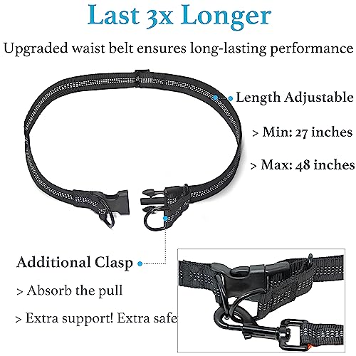 iYoShop Retractable Hands Free Dog Leash - Dual Handle Bungee Waist Leash for Small, Medium and Large Dogs (Small, 8-25 lbs, Black) - size: Small