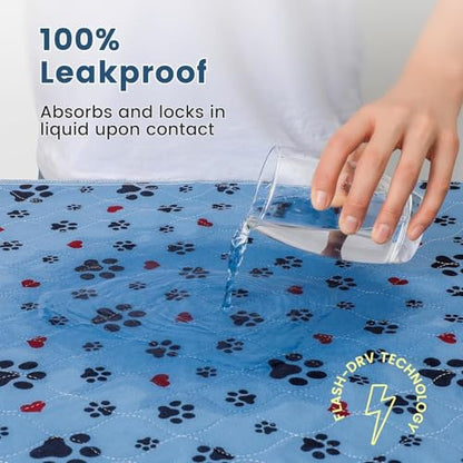 Washable Pee Pads for Dogs,2 Pack Extra Large 36"x72" Super Absorbent Reusable Puppy Pads,Non-Slip 100% Waterproof Dog Pee Pad,Pet Training Pads for Couch, Crate,Potty Training,Floor - size: 36X72 Inch（Pack of 2）