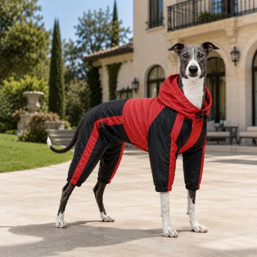 Lovelonglong Dog Hooded Raincoat, Small Dog Rain Jacket Poncho Waterproof Clothes with Hood Breathable 4 Feet Four Legs Rain Coats for Small Medium Large Pet Dogs Red S - color: Red, size: S (Small Dog ~7lbs)