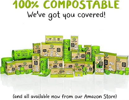 PLANET POOP Home Compostable Dog Poop Bags Extra-long with Handles 240 Un-Scented Pet Waste Bags Plastic Free, Thick Leakproof Plant-Based Doggy Bag, Cats & Dogs Pet Supplies - size: 240 Count (Pack of 1)