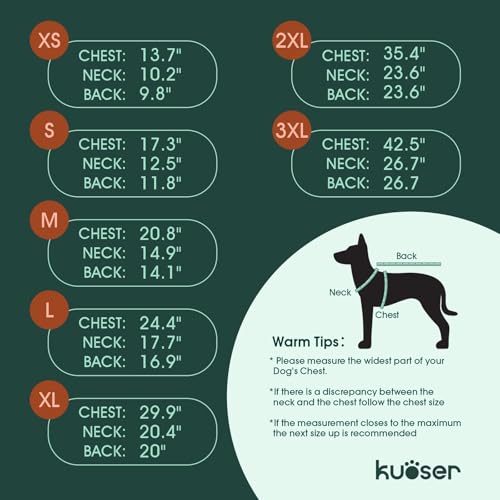 Kuoser Dog Coat Warm Fleece Lining Turtleneck Dog Jacket with Harness Built-in, Adjustable Windproof Cold Weather Coats with Quick Release Buckle Pet Winter Snowsuit for Small Dogs, Red S - color: Red, size: Small (Chest Girth: 17.3")