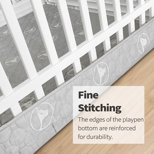 PJYuCien Playpen Bottom Pad for 36'' Width 4 Panel Pen, Gray | Protect Floor, Easy to Move and Clean – Perfect for Puppy, Duck, and Other Small Animals，Adhesive Tape Connect - style: Grey Bottom, 36"Width, Grey ( Adhesive Tape Connections )