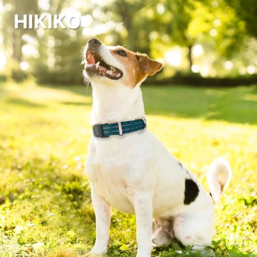 Hikiko Martingale Dog Collars Reflective Nylon Dog Collar with Quick Release Buckle Adjustable Training No Slip Dog Collar (Medium, Dark Green) - color: Dark Green, size: Medium