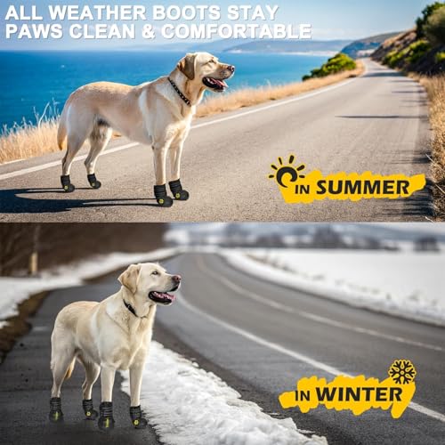 Expawlorer Dog Shoes for Small Dogs, Dog Shoes for Hot Pavement Hiking Walking, Anti-Slip Rugged Sole,Waterproof Dog Booties for Outdoor Rain Days, All Weather Dog Boots & Paw Protectors (Black) - size: Size 2: 2.28"x1.89" (L*W) (Pack of 4)