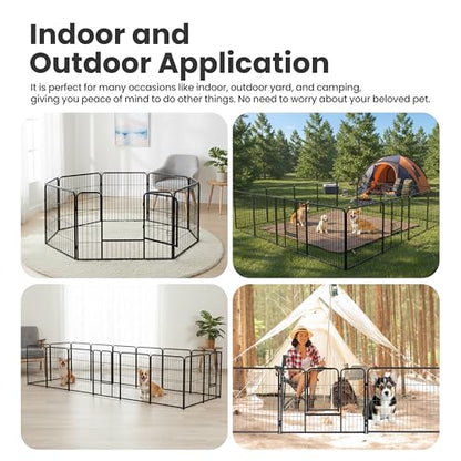 Simple Deluxe Dog Playpen Outdoor Indoor, 32 Inch 16 Panels Dog Fence for Small/Medium Dogs Puppy, Perfect Dog Pen for Camping, Yard, RV, Garden Fence, Black - size: 32 Inch 16 Panels