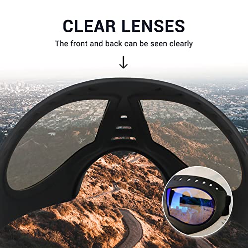 Namsan Clear Dog Goggles for Large Dogs, Wide Snout & Soft Frame, Tactical Driving Sunglasses for Dogs Medium to Large Breed, Anti-UV Dog Eye Protection, Windproof Dustproof, Adjustable, Clear Blue - color: (Large)Clear Blue Lens