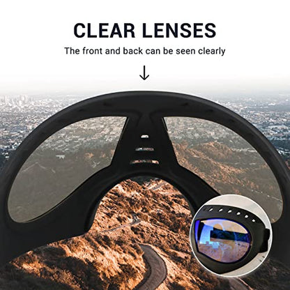 Namsan Clear Dog Goggles for Large Dogs, Wide Snout & Soft Frame, Tactical Driving Sunglasses for Dogs Medium to Large Breed, Anti-UV Dog Eye Protection, Windproof Dustproof, Adjustable, Clear Blue - color: (Large)Clear Blue Lens
