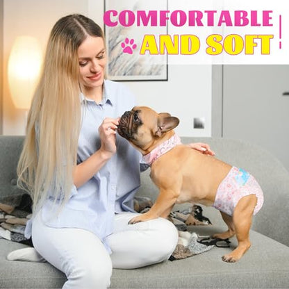 XPCARE 40 Count Disposable Female Dog Diapers, Super Absorbent, Leak Proof, Dog Diapers,Dog Period Diaper Female, for Incontinence, Estrus Female Dogs (Medium) - size: Medium