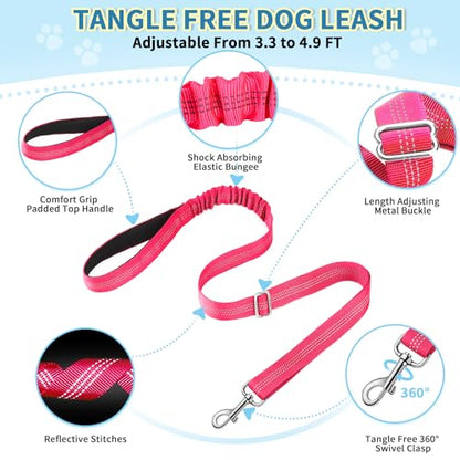 Lukovee No Pull Dog Harness and Leash Set, Soft Padded Small Dog Harness, Neck & Chest Adjustable Reflective Vest Puppy Harness with 4ft Lightweight Anti-Twist Dog Leash for Small Dogs (Pink, Medium) - color: B-pink, size: M ( Chest 19.7'' ~ 29.1'')