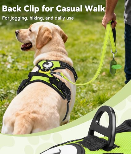 Joytale No Pull Dog Harness Medium Sized Dog, Reflective Pet Vest with Front Clip, Adjustable Soft Padded Harnesses with Easy Control Handle for Training and Walking, Green, M - color: Green, size: Medium