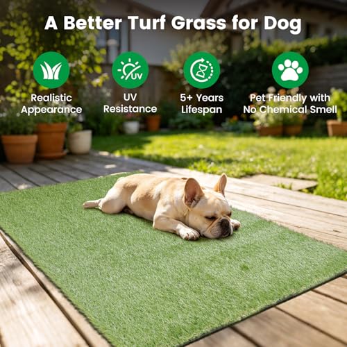 48" x 32" Fake Grass Mat for Dogs, Premium Washable Artificial Turf Grass Rug for Patio Lawn Balcony Door Dog Pet Pee Potty Training - size: 48"L x 32"W