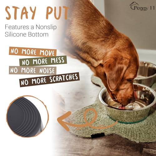 PEGGY11 Deep Stainless Steel Anti-Slip Dog Bowls - Single Pack, 16 Cups