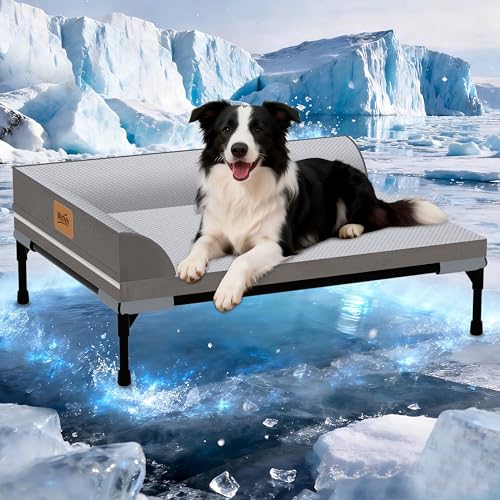 Elevated Cooling Dog Bed, Orthopedic Pet Bed for Medium Dogs, Removable Washable Cover, Indoor & Outdoor Raised Pet Bed with Breathable Mesh, Size: 32"*25"*7" - size: Medium