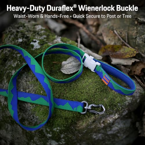Charlie’s Backyard Teton Dog Leash, Urban to Trail 6 FT Heavy-Duty Lead Adjustable Length Hands-Free Waist-Worn, Ultra-Light Aluminum Hook, Comfort Handle with Poop Bag Clip, Sierra Dream - color: Sierra Dream