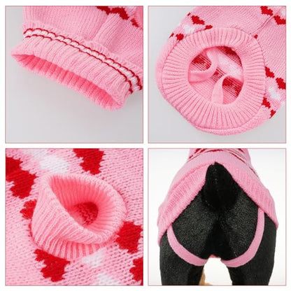 Topbuti Dog Sweater Turtleneck Pet Sweaters Winter Coat Apparel Warm Knitted Holiday Clothes for Cat and Puppy (Small) - size: Small