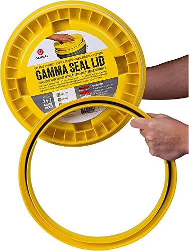 Gamma2 Gamma Seal Lid for Utility Buckets - Fits 3.5, 5, 6 & 7 gallon buckets, Yellow, Made in USA (Pack of 12) - color: Yellow, size: Fits 3.5, 5, 6, & 7 Gallon Buckets (Pack of 12)