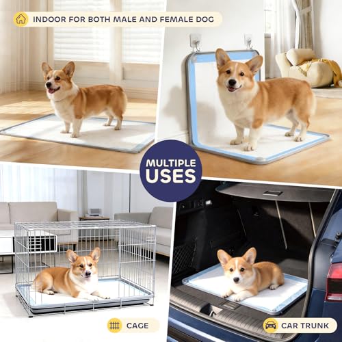 Pawtasy Silicone Pee Pad Holder for Dogs Fits Up to 36" x 25" Training Pads Leak-Proof Non-Slip Puppy Pee Pad Holder with Fixed Buttons Portable Easy to Clean