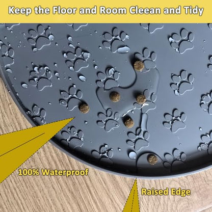 Dog Food Mats - Waterproof Silicone Dog Mat for Food and Water, Pet Food Mat with Edges, Nonslip Pet Feeding Mat for Protecting Floors (2Pack Grey) - color: 2Pack Grey