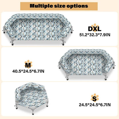 Orthopedic Dog Bed - Beds Bolster,Cooling Elevated Dog Beds with Metal Frame,Raised Dogs Bed,Easy to Assemble,Up to 130 lbs,X-Large (51" L x 32.3" W x 7.8" Th) - size: Bolster XL